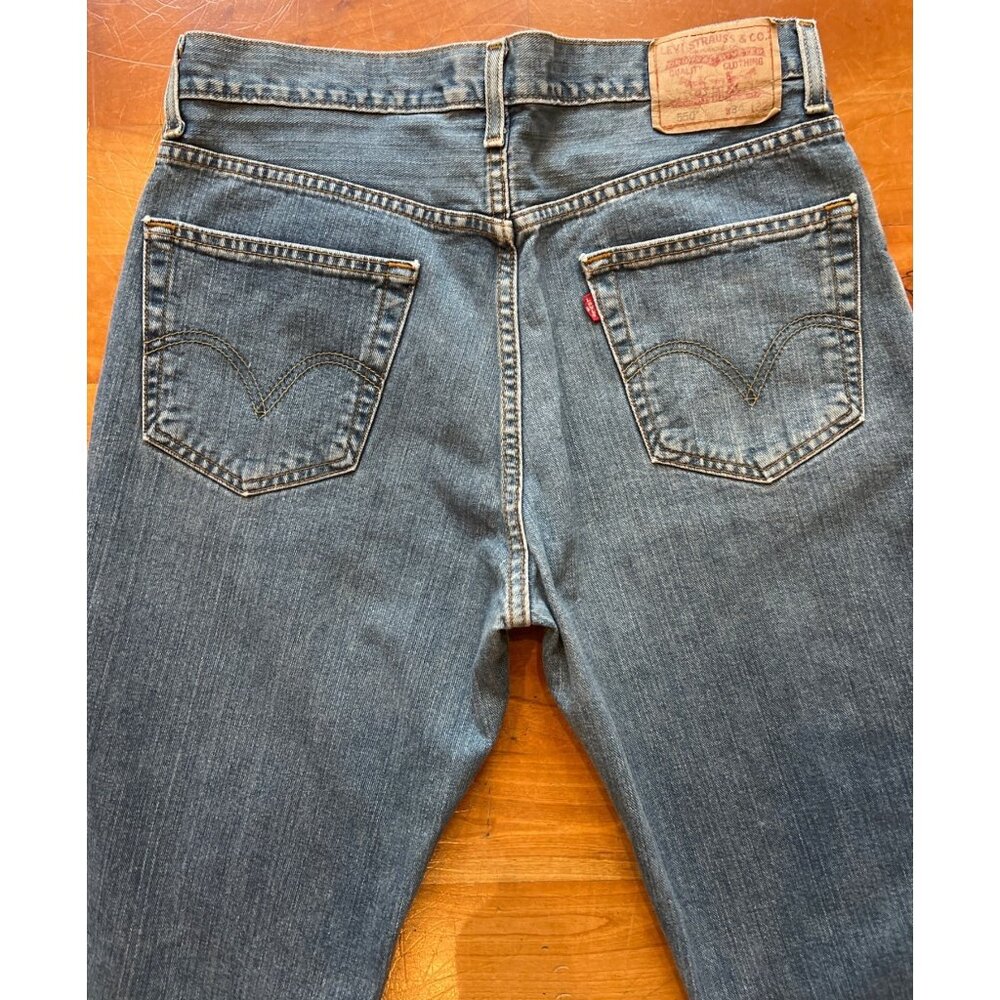 Levis 550 Mens Relaxed Fit Jeans W34 L32 100% Cotton Made In Colombia - Picture 4 of 9